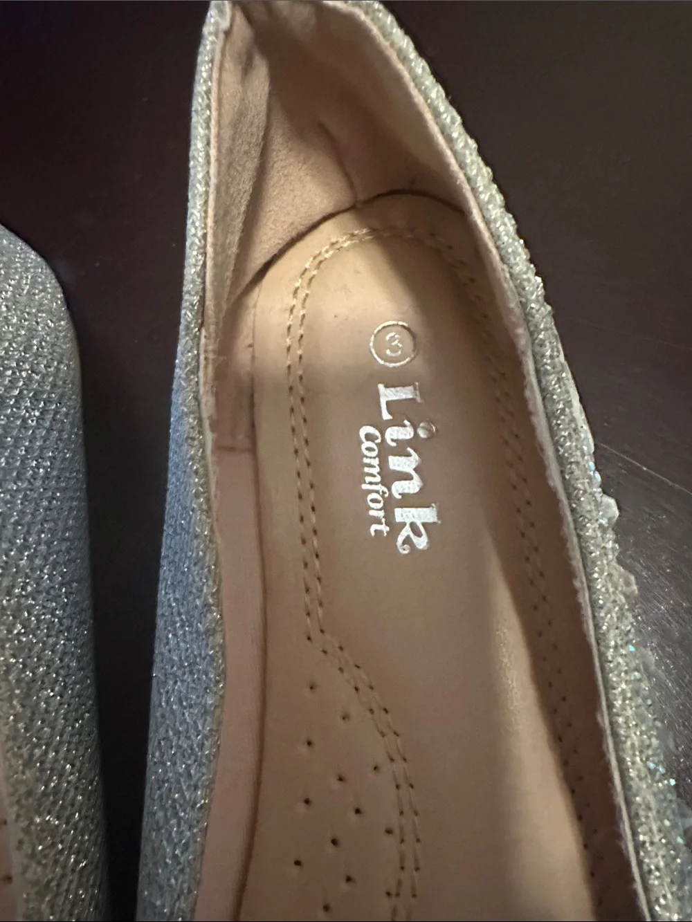 Link Silver Crystal-Embellished Women's Flats